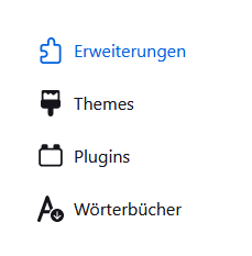 Addons-Menü